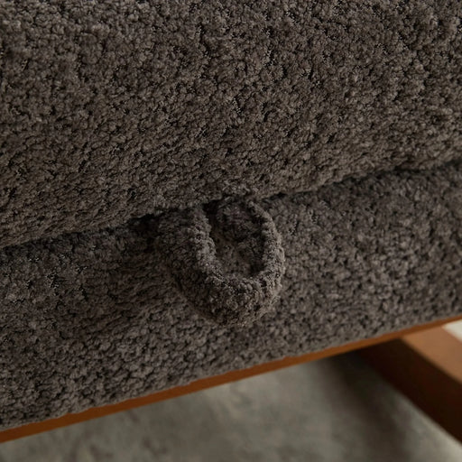 25.4'W Rocking Chair for Nursery, High Back Glider Chair with Retractable Footrest, Side Pocket, Rocking Accent Armchair with Rubber Wood Legs for Living Room/Bedroom.Charcoal Default -DTYStore