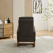 25.4'W Rocking Chair for Nursery, High Back Glider Chair with Retractable Footrest, Side Pocket, Rocking Accent Armchair with Rubber Wood Legs for Living Room/Bedroom.Charcoal Default -DTYStore
