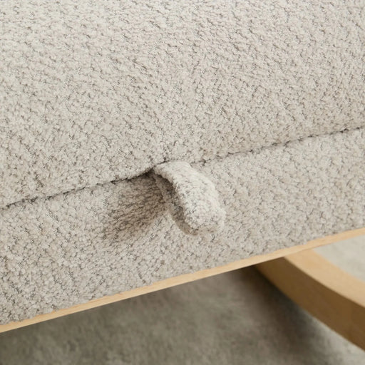 25.4'W Rocking Chair for Nursery, High Back Glider Chair with Retractable Footrest, Side Pocket, Rocking Accent Armchair with Rubber Wood Legs for Living Room/Bedroom.Light Gray Default -DTYStore