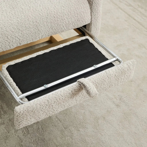 25.4'W Rocking Chair for Nursery, High Back Glider Chair with Retractable Footrest, Side Pocket, Rocking Accent Armchair with Rubber Wood Legs for Living Room/Bedroom.Light Gray Default -DTYStore