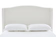 Hannah Upholstered Wingback Bed Size King / Tall 54" Headboard Upholstered King Bed / Premium Cream White Chenille / Minimalist Designs / No Box Spring Needed / Easy Assembly / King - DTYStore