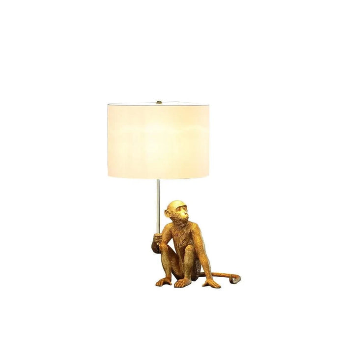 25.50' In Golden Monkey Holding Polyresin Table Lamp Default -DTYStore