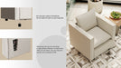 Decorative chairs, comfortable single sofa chairs in beige, soft and breathable seat cushions, soft cushioned armchairs, modern and comfortable sofa chairs in bedrooms/corners/reading rooms