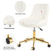 Modern teddy fleece fabric with gold legs living room furniture dining chair, soft and comfortable, lift adjustment, free movement convenient, space saving. (set of 1) - DTYStore