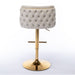 Furniture,Swivel Barstools Adjusatble Seat Height, Modern PU Upholstered Bar Stools with the whole Back Tufted, for Home Pub and Kitchen Island（Beige, Set of 2） - DTYStore