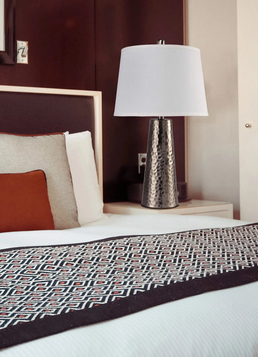 25'H Silver leaf Hammered Table Lamp (1PC/CTN) (2.15/6.97) Default -DTYStore