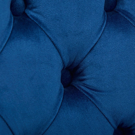 25' Counter Height Bar Stools Set of 2, Modern Velvet Barstools with Button Back&Rivet Trim Upholstered Kitchen Island Chairs with Sturdy Chromed Metal Base Legs Farmhouse Bar Stools, (Blue,2 Pack) Default -DTYStore