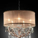 25' Tall Ceiling Lamp 'Rosie' w/ Silvery Pink finish and Crystal Accents, Shade Default -DTYStore