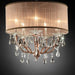 25' Tall Ceiling Lamp 'Rosie' w/ Silvery Pink finish and Crystal Accents, Shade Default -DTYStore