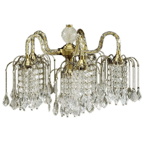 25' Tall Metal Chandelier with Antique Brass Finish and Crystal Accents Default -DTYStore