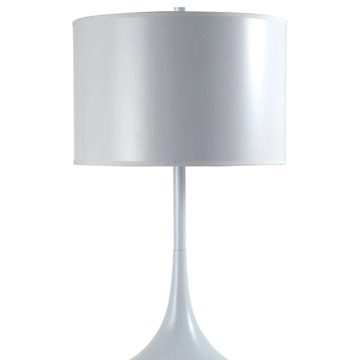 25' Tall Metal Table Lamp with White Finish, White Round Shade Default -DTYStore