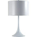 25' Tall Metal Table Lamp with White Finish, White Round Shade Default -DTYStore