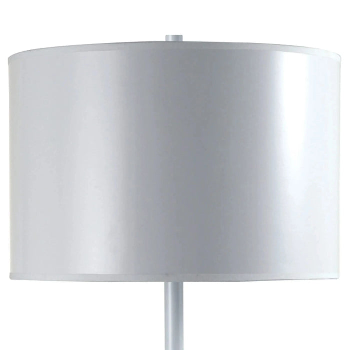 25' Tall Metal Table Lamp with White Finish, White Round Shade Default -DTYStore