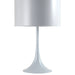 25' Tall Metal Table Lamp with White Finish, White Round Shade Default -DTYStore