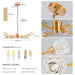 Modern Crystal Chandeliers, 9 Lights Golden Chandelier for Living Room Bedroom, Dining Room Chandelier Over Table, Kitchen Light Fixtures(Bulbs Not Included) - DTYStore