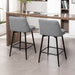 Counter Height Swivel Bar Stools Set of 2, 360° Swivel Upholstered Barstools with Back and Metal Legs, 25.6' Seat Height,Counter Stools for Kitchen Island and Pub,Linen Cloth,Grey - DTYStore