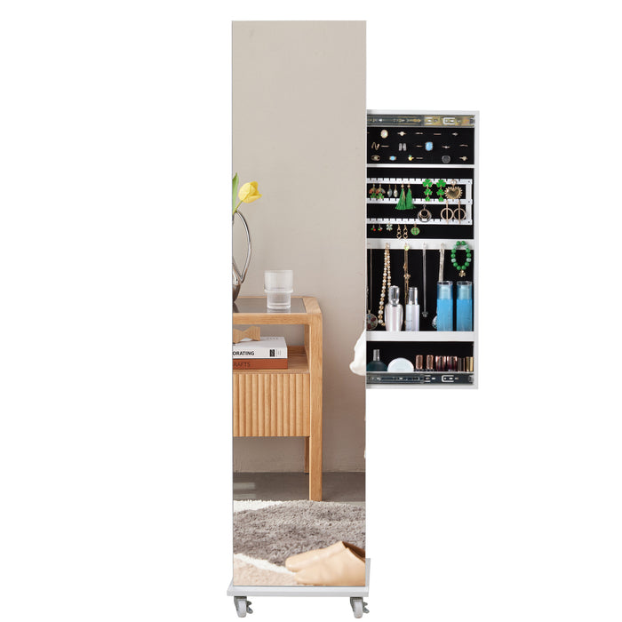 Full Length Mirror 360Â° Swivel Jewelry Cabinet