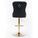 Furniture,Thick Golden Swivel Velvet Barstools Adjusatble Seat Height from 27-35 Inch, Modern Upholstered Bar Stools with Backs Comfortable Tufted for Home Pub and Kitchen Island (Black,Set of 2) - DTYStore