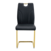 Black PU Dining Chair Set.Uniquely designed black dining chairs. PU material, paired with gold metal chair legs. Suitable for offices, restaurants, kitchens, conference rooms, etc.(Set of 6) - DTYStore