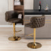 Furniture,Swivel Barstools Adjusatble Seat Height, Modern PU Upholstered Bar Stools with the whole Back Tufted, for Home Pub and Kitchen Island（Brown, Set of 2） - DTYStore