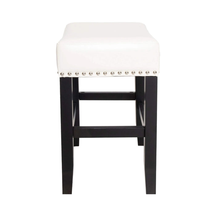 26-inch Backless Ivory Leather Counter Stool (Set of 2) Default -DTYStore