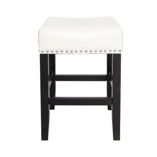 26-inch Backless Ivory Leather Counter Stool (Set of 2) Default -DTYStore