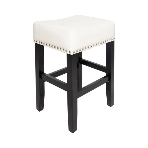 26-inch Backless Ivory Leather Counter Stool (Set of 2) Default -DTYStore