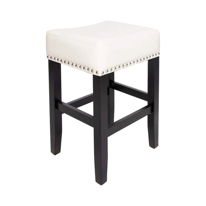 26-inch Backless Ivory Leather Counter Stool (Set of 2) Default -DTYStore