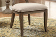 Transitional Rustic Oak and Beige Side Chairs Set of 2 Chairs Dining Room Furniture Padded fabric seat Elegant Kitchen Dining Room - DTYStore