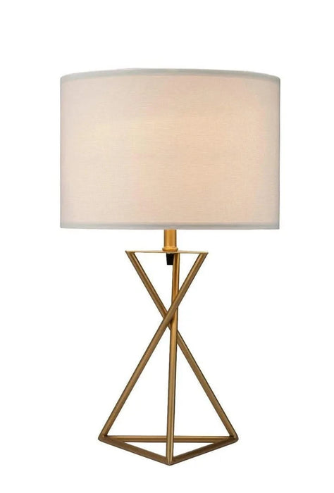 26.25' Tall 'Ester' Mid-Century Metal Table Lamp, Hourglass Design, Matte Gold Default -DTYStore
