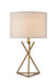26.25' Tall 'Ester' Mid-Century Metal Table Lamp, Hourglass Design, Matte Gold Default -DTYStore