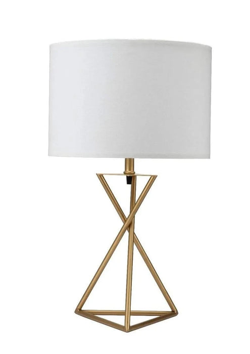 26.25' Tall 'Ester' Mid-Century Metal Table Lamp, Hourglass Design, Matte Gold Default -DTYStore