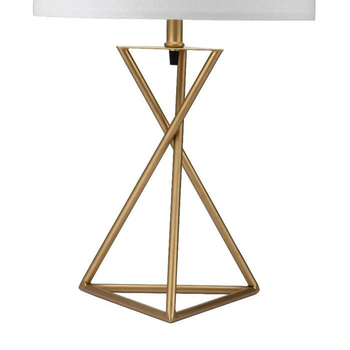 26.25' Tall 'Ester' Mid-Century Metal Table Lamp, Hourglass Design, Matte Gold Default -DTYStore