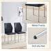 Luxury Simple Chair - Set of 6 BLACK PU Material High Resilience Dining Chair with Metal Silver Leg.The Chair Back Has a Vertical Stripe Design With Smooth And Uniform Lines. - DTYStore