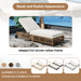 Outdoor Lounge Chair, Patio Chaise Lounge with 5-Position Backrest, Rattan Outdoor Lounge Chair with Cushion and Wheels for Poolside, Backyard, Garden (Natural+Beige) - DTYStore