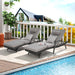 Outdoor Wicker Long Reclining Chair Set of 2 with Cushions, Wicker Reclining Lounge Chair Lawn Sunbathing Chairs Recliner up to 150° Beach Poolside Garden - DTYStore