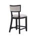 26.5' Counter Stools Set of 2, Upholstered Counter Height Bar Stools with Comfy Back, Solid Rubber Wood Frame, Backrest, Footrest, Armless Barstools for Home Bar, Kitchen Counter, Beige & Black Default -DTYStore