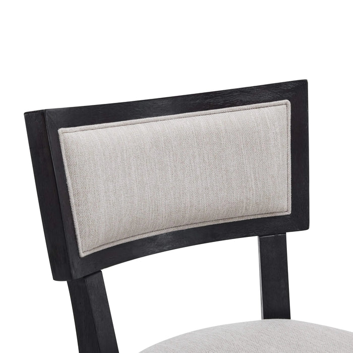 26.5' Counter Stools Set of 2, Upholstered Counter Height Bar Stools with Comfy Back, Solid Rubber Wood Frame, Backrest, Footrest, Armless Barstools for Home Bar, Kitchen Counter, Beige & Black Default -DTYStore