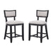 26.5' Counter Stools Set of 2, Upholstered Counter Height Bar Stools with Comfy Back, Solid Rubber Wood Frame, Backrest, Footrest, Armless Barstools for Home Bar, Kitchen Counter, Beige & Black Default -DTYStore