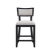 26.5' Counter Stools Set of 2, Upholstered Counter Height Bar Stools with Comfy Back, Solid Rubber Wood Frame, Backrest, Footrest, Armless Barstools for Home Bar, Kitchen Counter, Beige & Black Default -DTYStore