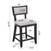 26.5' Counter Stools Set of 2, Upholstered Counter Height Bar Stools with Comfy Back, Solid Rubber Wood Frame, Backrest, Footrest, Armless Barstools for Home Bar, Kitchen Counter, Beige & Black Default -DTYStore