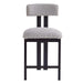 26.5'' Stylish Round Stools with Low Back - Comfortable Upholstered Seat & Black Metal Frame for Kitchen & Dining Default -DTYStore