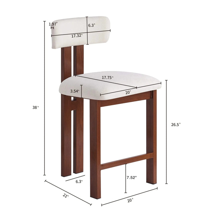 26.5'' Stylish Round Stools with Low Back - Comfortable Upholstered Seat & Black Metal Frame for Kitchen & Dining Default -DTYStore