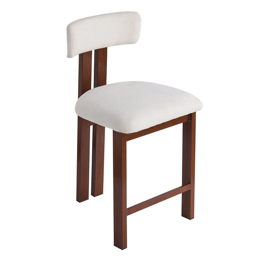 26.5'' Stylish Round Stools with Low Back - Comfortable Upholstered Seat & Black Metal Frame for Kitchen & Dining Default -DTYStore