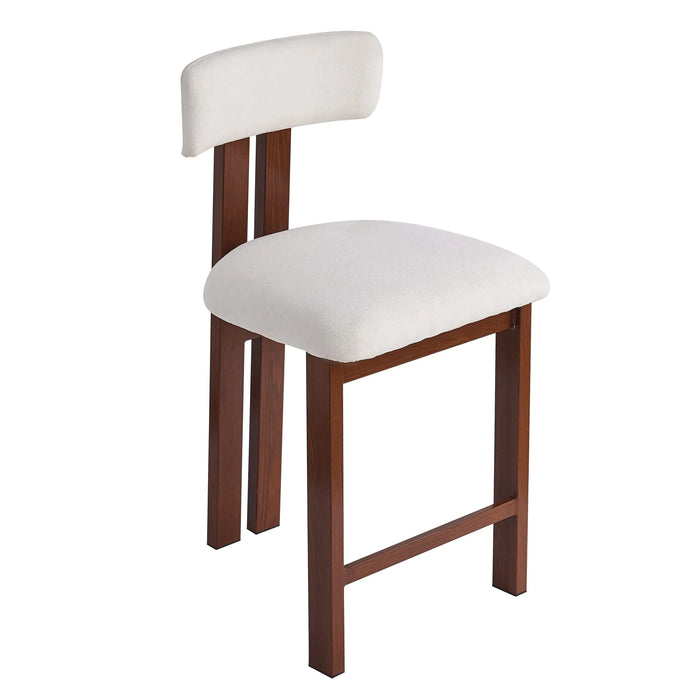 26.5'' Stylish Round Stools with Low Back - Comfortable Upholstered Seat & Black Metal Frame for Kitchen & Dining Default -DTYStore