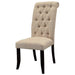 Dining Room Furniture Contemporary Rustic Style Beige Fabric Upholstered Tufted Set of 2 Chairs Kitchen Breakfast - DTYStore