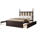 Queen Size Rattan Platform Bed With with 2 Big Drawers, T Size Trundle, Espresso - DTYStore