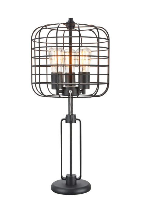 26'H BLACK INDUSTRIAL WIRE CAGE TABLE LAMP W/ EDISON BULB (1PCS/CNT)(2.96/14.43) Default -DTYStore