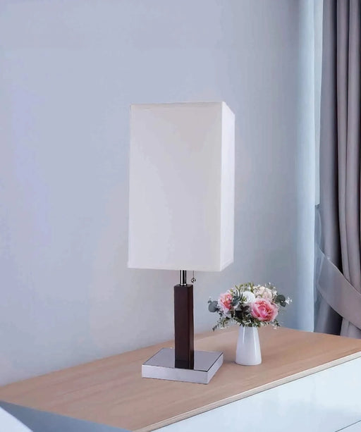 26'H BROWN SQUARE WOODEN TABLE LAMP (1PC/CTN) (0.92/5.55) Default -DTYStore