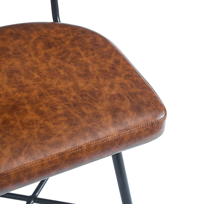 26''Retro Swivel Counter Stools Set of 2,Brown Counter Stools with iron Frame,PU Sponge cushion,Footrest,suitable for Kitchen/Bedroom/Dining Room. Default -DTYStore